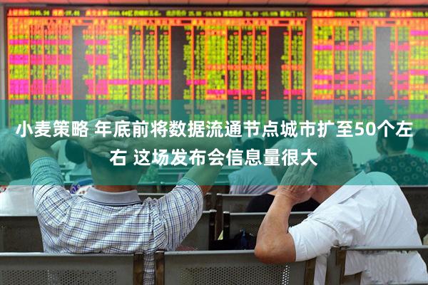 小麦策略 年底前将数据流通节点城市扩至50个左右 这场发布会信息量很大